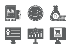 Bitcoin, Blockchain & Cryptocurrency Glyphs vol 2