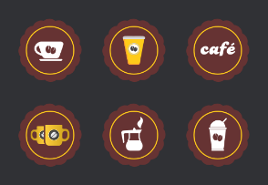 Coffee passion and cafe labels