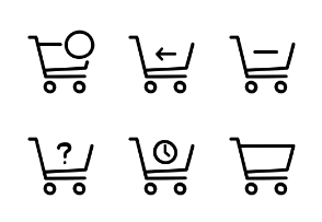 Cart Shopping in Doodle Hand Drawing Line Pack