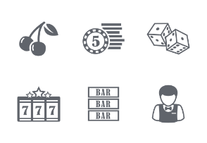 Casino and gambling vector icons