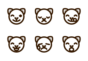 Cat emoji line faces