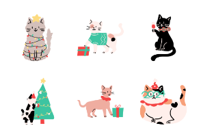 Cats New Year Party illustration