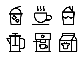Coffee and Cafe Outline - Aromatic beverage