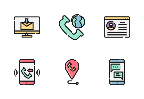 Contact Us with Outline and Color Iconset