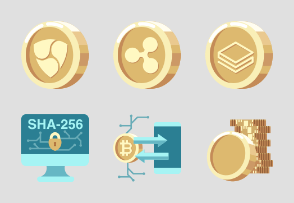 Cryptocurrency in flat style