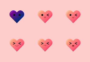 Cute Heart Emoticons