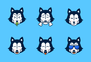 Cute Husky Emoticon