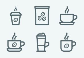 ELASTO Coffee Flat & Outline icons