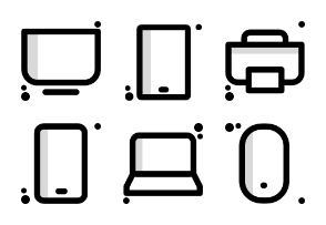 Electronic devices icon set