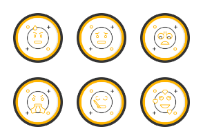 Emojis Line Two Color Circle