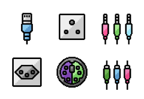 Filled Pixelo Ports and Connectors