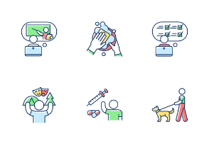 First job icons. Color. Filled
