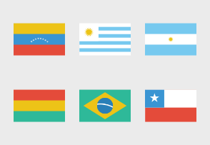 Flat Latin Flags / Banderas latinas