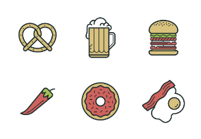 Food icons, color