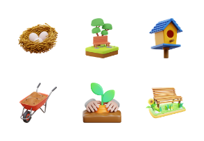 gardening, garden, park, earth, tree, green, 3D Illustration