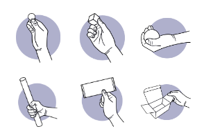 Hand Holding Different Types of Object Shape