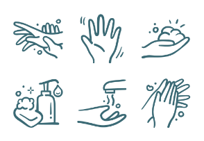Hand Washing Outline Doodle