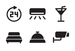 Hotel Facilities and Services Glyph Style