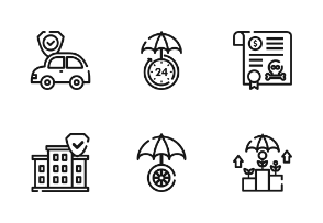 Insurance With Outline Iconset