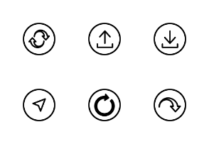 Line arrow icon set