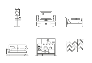 Living room furniture / outline