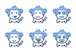 Monkey Emoticon Gradient