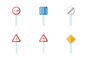 Road signs - cartoon style