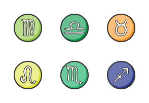 Round Zodiac Symbols