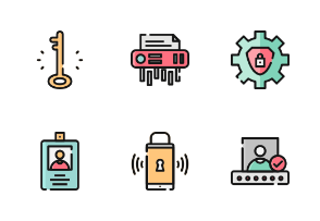 Security With Outline And Color Iconset