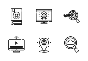 SEO With Outline Iconset
