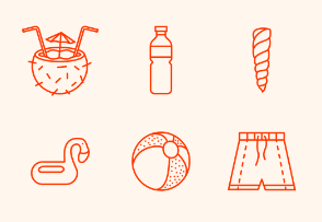 Simple Set of Beach. Vector Line Icons.