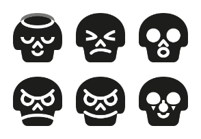 Skull fill emoji faces