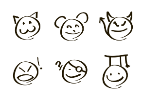 Smiley emoticons handdrawn