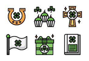 St Patrick day Filledoutline