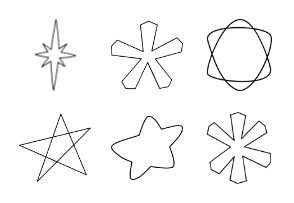 Star hand drawn  vector set.
