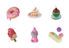 Sweet Treats 3D Pack for Food Businesses Illustrations Pack