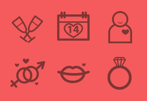 Valentine day/ Love icons set