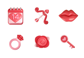 Valentine sticker 3D