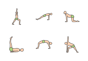 Yoga Poses Filled Line